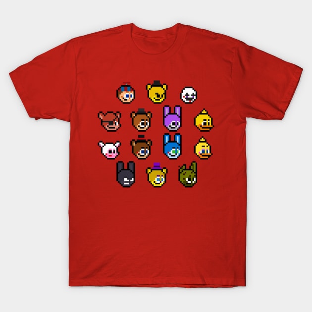 FNAF Pixel Heads T-Shirt by 8-BitHero